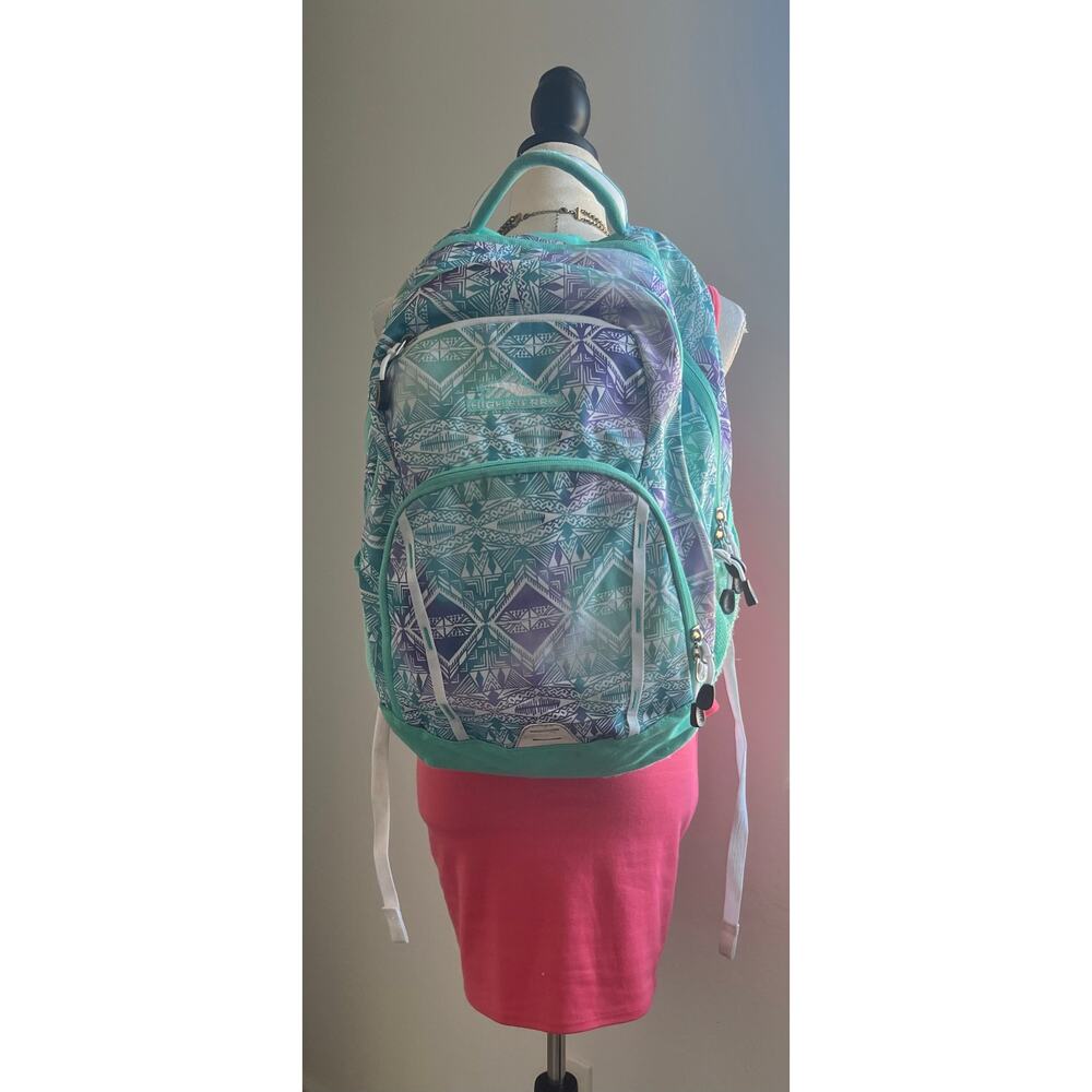 High Sierra Backpack in Aqua Blue Green‎ Purple Hiking School Travel Laptop Gym